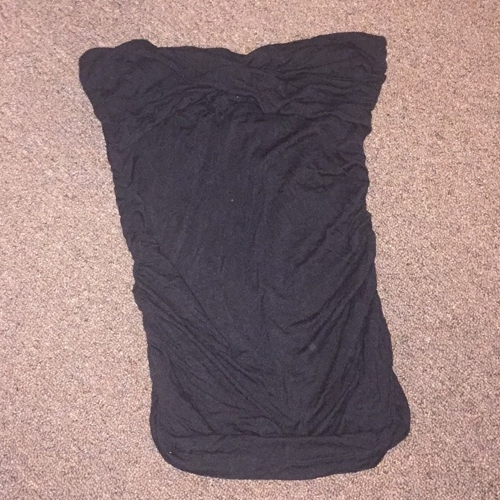Black strapless top
